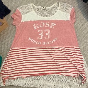 Pink lace free people top